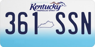 KY license plate 361SSN