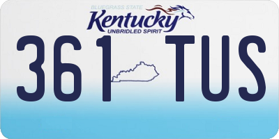 KY license plate 361TUS
