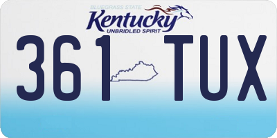 KY license plate 361TUX