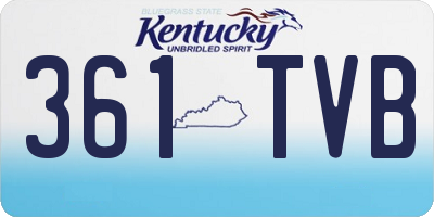 KY license plate 361TVB
