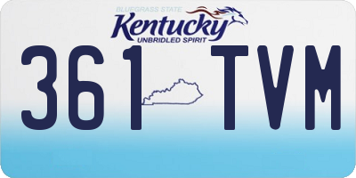 KY license plate 361TVM