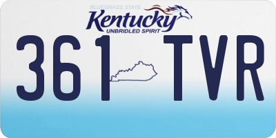 KY license plate 361TVR