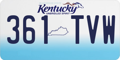 KY license plate 361TVW