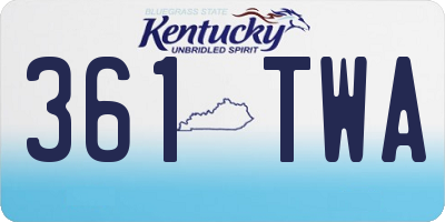 KY license plate 361TWA