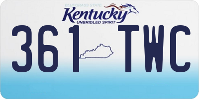 KY license plate 361TWC