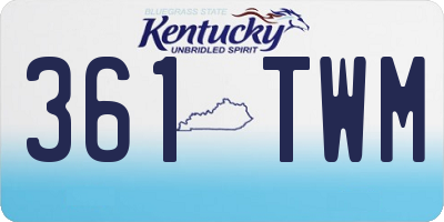 KY license plate 361TWM