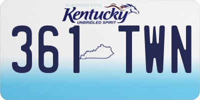 KY license plate 361TWN