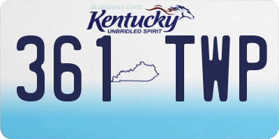 KY license plate 361TWP