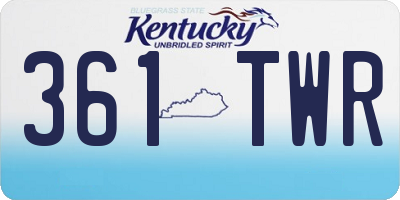KY license plate 361TWR