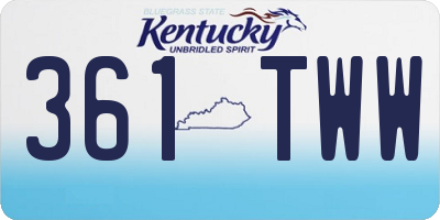 KY license plate 361TWW