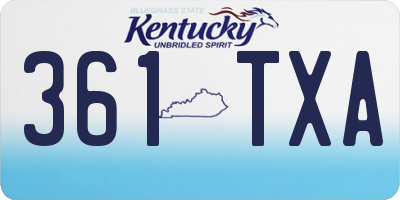 KY license plate 361TXA