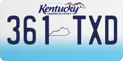 KY license plate 361TXD