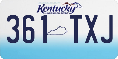 KY license plate 361TXJ