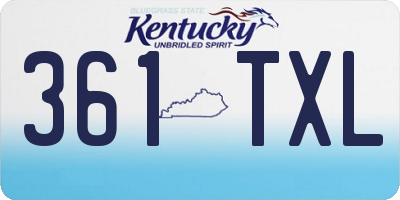 KY license plate 361TXL