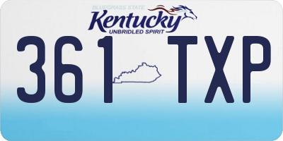 KY license plate 361TXP