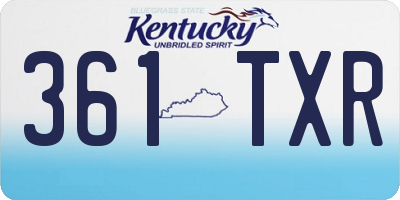 KY license plate 361TXR