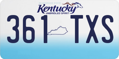 KY license plate 361TXS
