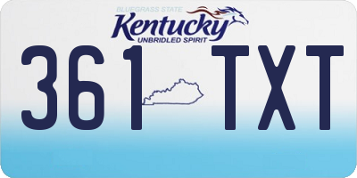KY license plate 361TXT