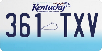 KY license plate 361TXV