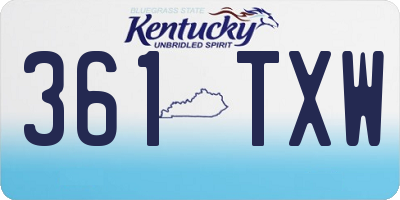 KY license plate 361TXW