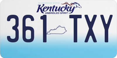 KY license plate 361TXY