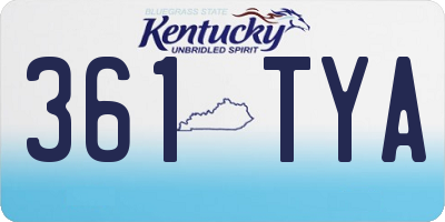 KY license plate 361TYA