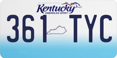 KY license plate 361TYC