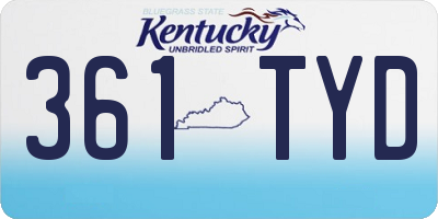 KY license plate 361TYD