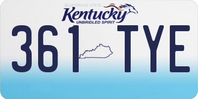 KY license plate 361TYE