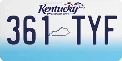 KY license plate 361TYF