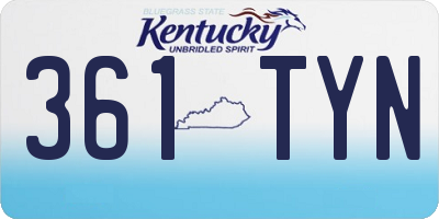KY license plate 361TYN