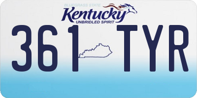 KY license plate 361TYR