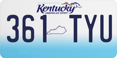 KY license plate 361TYU