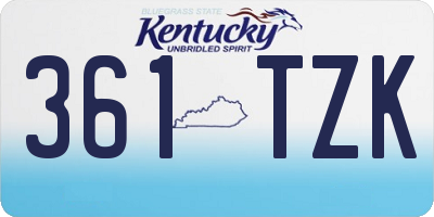 KY license plate 361TZK