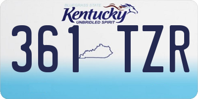 KY license plate 361TZR