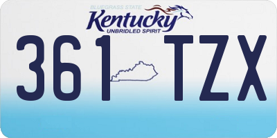 KY license plate 361TZX