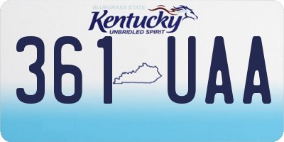 KY license plate 361UAA