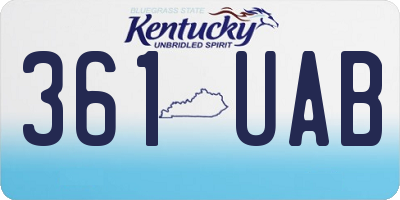 KY license plate 361UAB