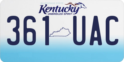 KY license plate 361UAC