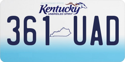 KY license plate 361UAD