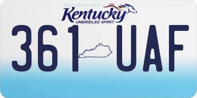 KY license plate 361UAF