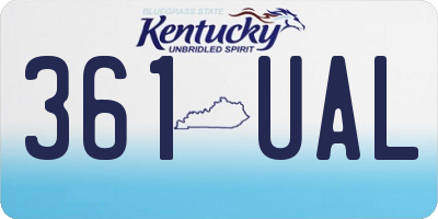KY license plate 361UAL
