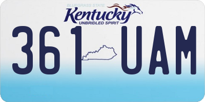 KY license plate 361UAM