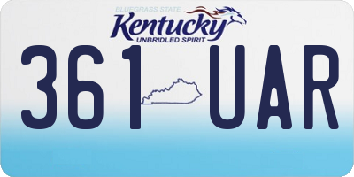 KY license plate 361UAR