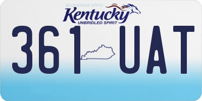 KY license plate 361UAT