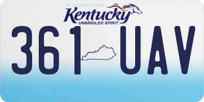 KY license plate 361UAV