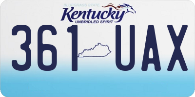 KY license plate 361UAX