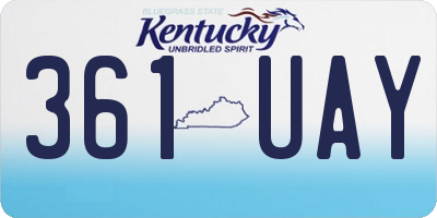 KY license plate 361UAY