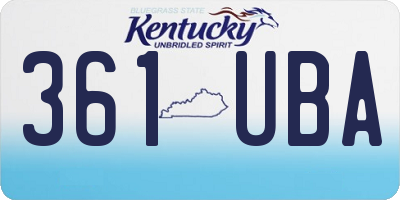 KY license plate 361UBA