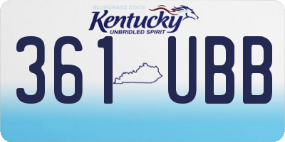 KY license plate 361UBB
